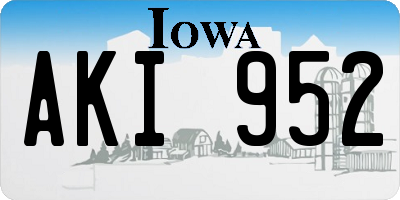 IA license plate AKI952