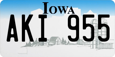 IA license plate AKI955