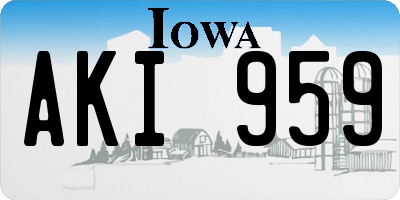 IA license plate AKI959