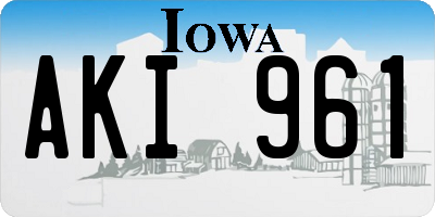 IA license plate AKI961