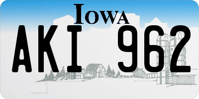 IA license plate AKI962