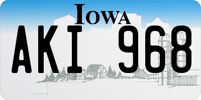 IA license plate AKI968