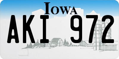 IA license plate AKI972