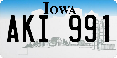 IA license plate AKI991
