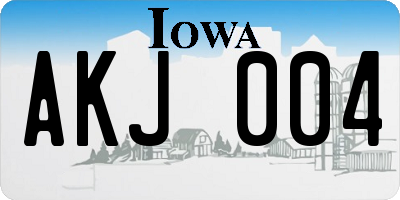 IA license plate AKJ004