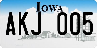 IA license plate AKJ005