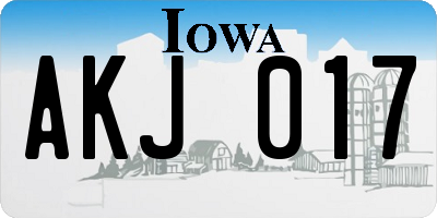 IA license plate AKJ017
