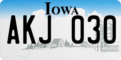 IA license plate AKJ030