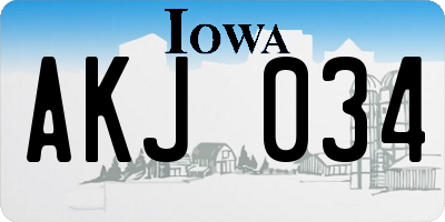 IA license plate AKJ034