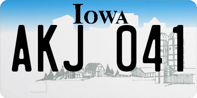 IA license plate AKJ041
