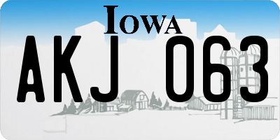 IA license plate AKJ063