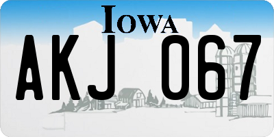 IA license plate AKJ067