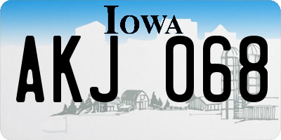 IA license plate AKJ068