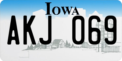 IA license plate AKJ069