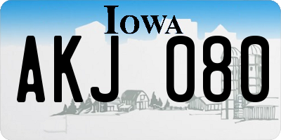IA license plate AKJ080