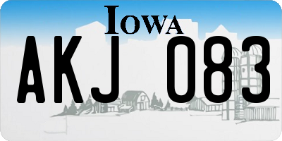 IA license plate AKJ083
