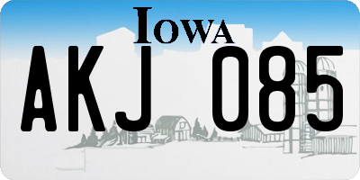 IA license plate AKJ085