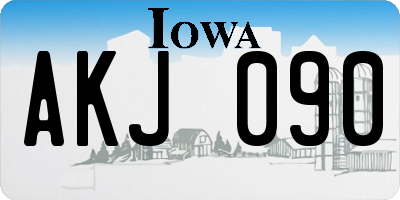 IA license plate AKJ090