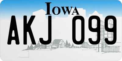 IA license plate AKJ099