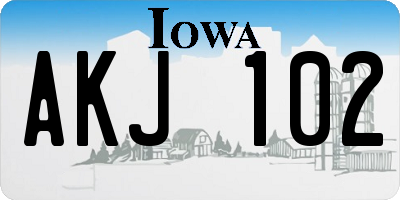 IA license plate AKJ102