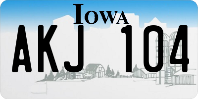 IA license plate AKJ104