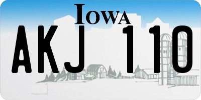 IA license plate AKJ110