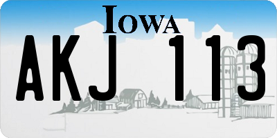 IA license plate AKJ113