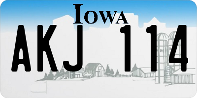 IA license plate AKJ114