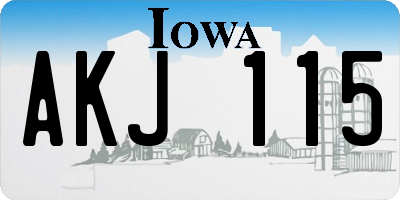 IA license plate AKJ115