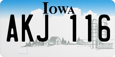 IA license plate AKJ116
