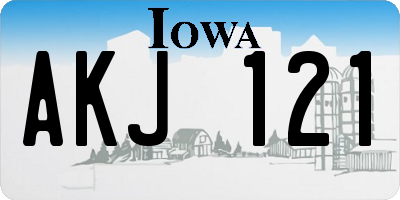 IA license plate AKJ121