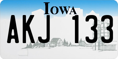 IA license plate AKJ133
