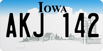 IA license plate AKJ142