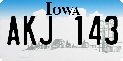 IA license plate AKJ143