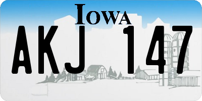 IA license plate AKJ147