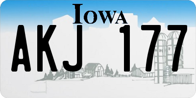 IA license plate AKJ177