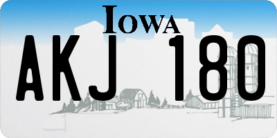 IA license plate AKJ180