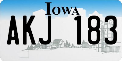 IA license plate AKJ183