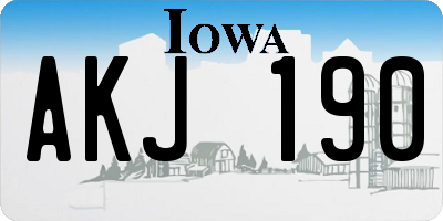 IA license plate AKJ190