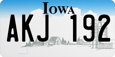 IA license plate AKJ192