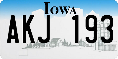 IA license plate AKJ193