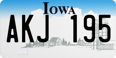 IA license plate AKJ195