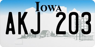 IA license plate AKJ203
