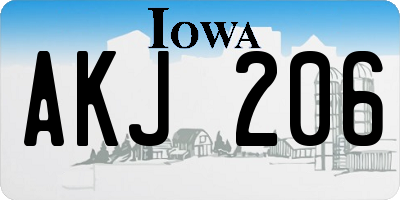 IA license plate AKJ206