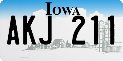 IA license plate AKJ211