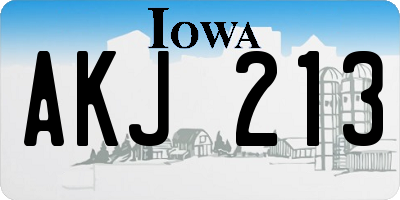 IA license plate AKJ213