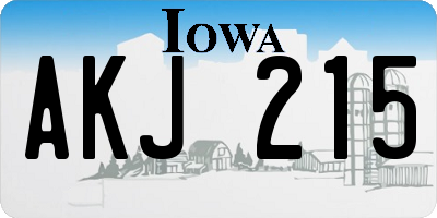 IA license plate AKJ215