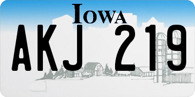 IA license plate AKJ219