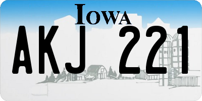 IA license plate AKJ221