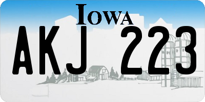 IA license plate AKJ223